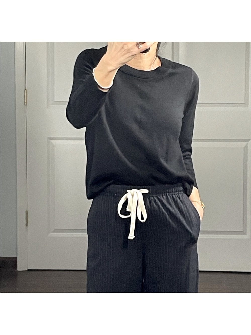 J. Crew Black 100% Merino Wool Tippi Sweater Size Small